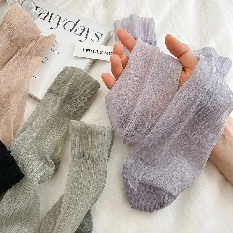 2 Pairs Summer Thin Gauze Socks For Women Japanese Fashion Cute Solid Kawaii Crystal Silk Korean
2 Pairs Summer Thin Gauze Socks For Women Japanese Fashion Cute Solid Kawaii Crystal Silk Korean