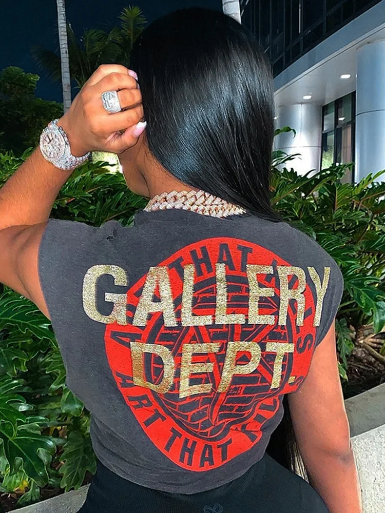 Fashion Street Y2K Top Women Clothes 2023 New Summer Crew Neck Sleeveless Loose Tees Letter Print T-shirt Cool Girls Casual Vest 
Fashion Street Y2K Top Women Clothes 2023 New Summer Crew Neck Sleeveless Loose Tees Letter Print T-shirt Cool Girls Casual Vest