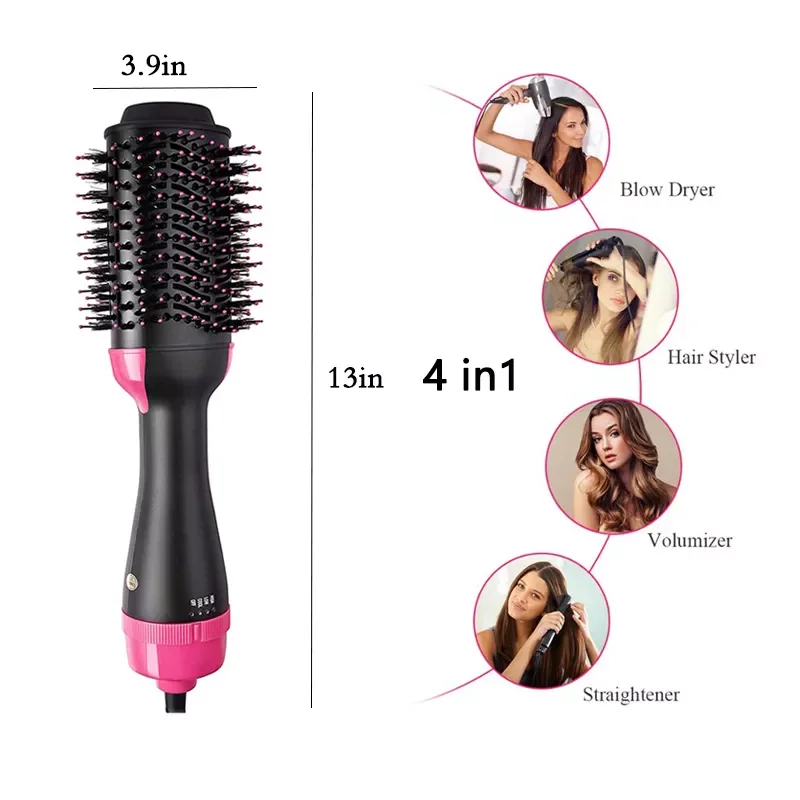 

2022 New 1000W Hair Curler Brush Straightener Comb Hair Dryer Brush Electric Ion Blow Dryer Brush Volumizer Curling Hot Comb