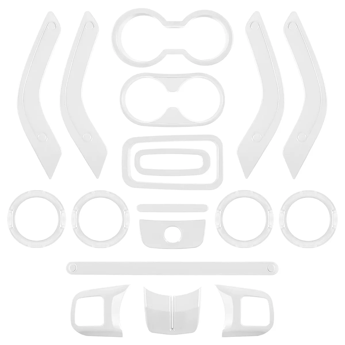 18Pcs Decorative Frame Ring Central Control Interior Car Accessories for Wrangler Silver
18Pcs Decorative Frame Ring Central Control Interior Car Accessories for Wrangler Silver