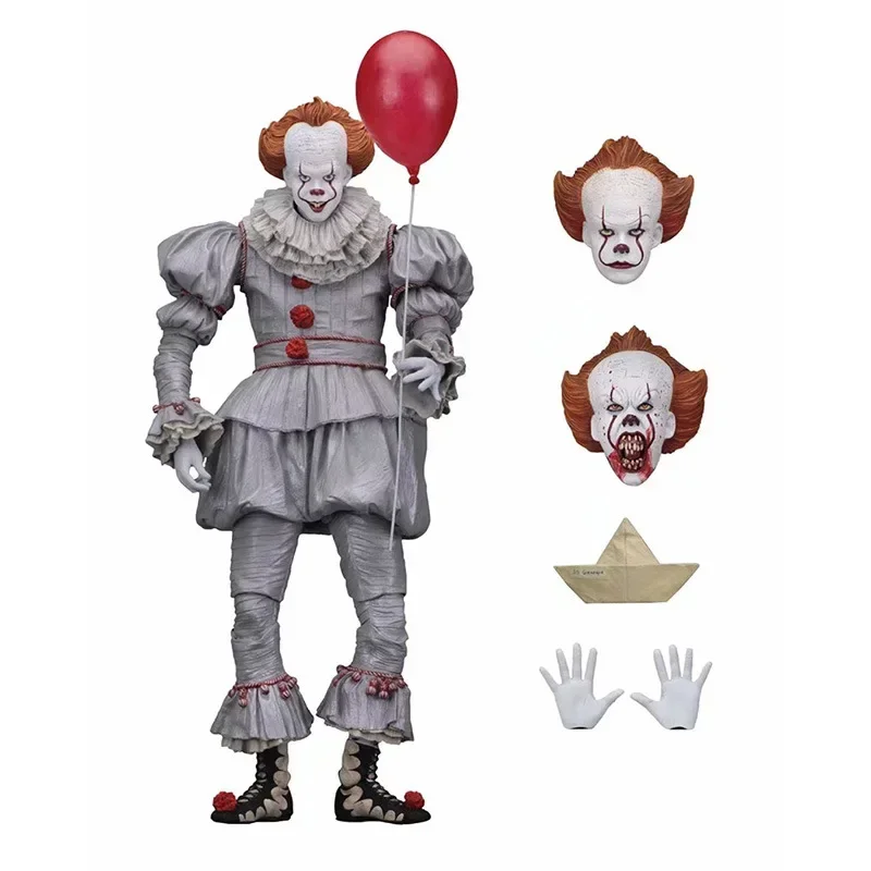 

[Забавный] 20 см кукла из фильма NECA Stephen King's It Pennywise Joker Клоун на день Хэллоуина из фильма «ужас», коллекционная фигурка из ПВХ
