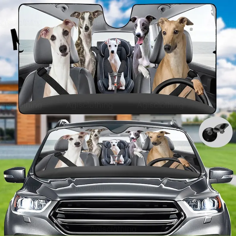 

Солнцезащитный козырек для автомобиля Greyhound, украшение для автомобиля Greyhound, солнцезащитный козырек для автомобиля собаки, солнцезащитный козырек для автомобиля