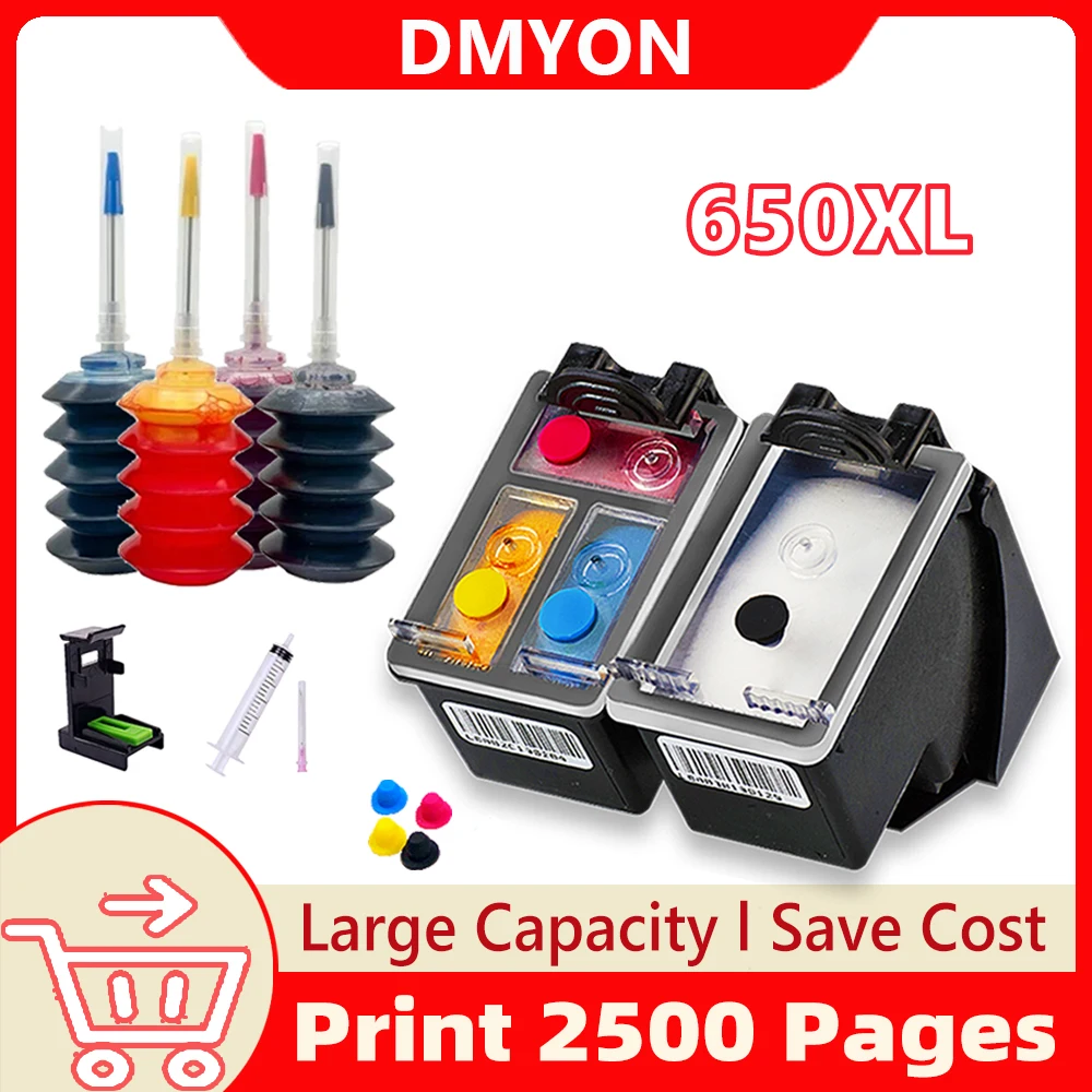 

Сменный картридж DMYON 650XL для принтера Deskjet 1015 1515 2515 2545 2645 3515 3545 4515 4645 HP 650 XL hp 650xl hp 650