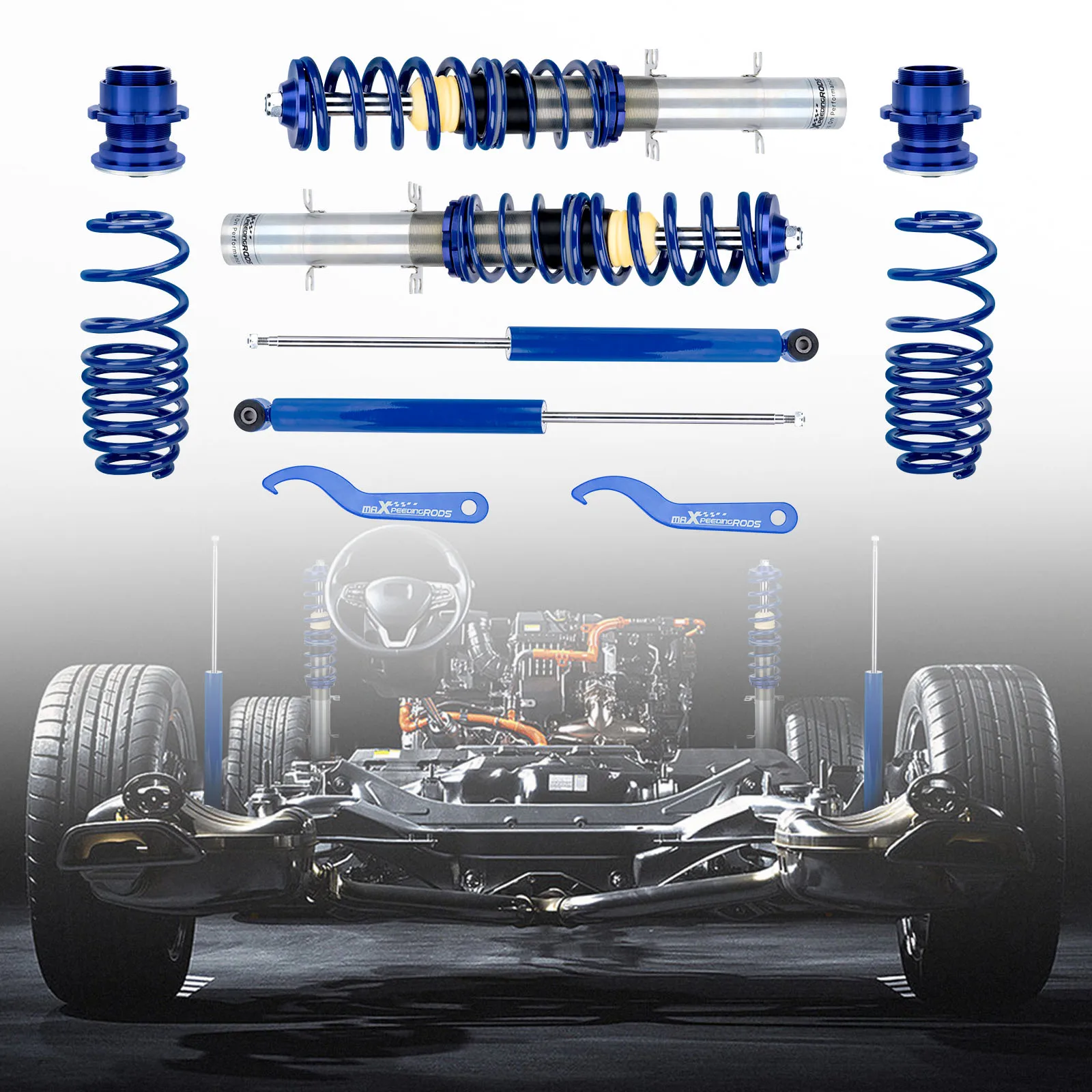 Adjustable Height Coilovers Shocks For VW Beetle 1998-2010 FWD for for GOLF/GTI/ JETTA MK4 99-05 Shock Struts Suspension spring
Adjustable Height Coilovers Shocks For VW Beetle 1998-2010 FWD for for GOLF/GTI/ JETTA MK4 99-05 Shock Struts Suspension spring