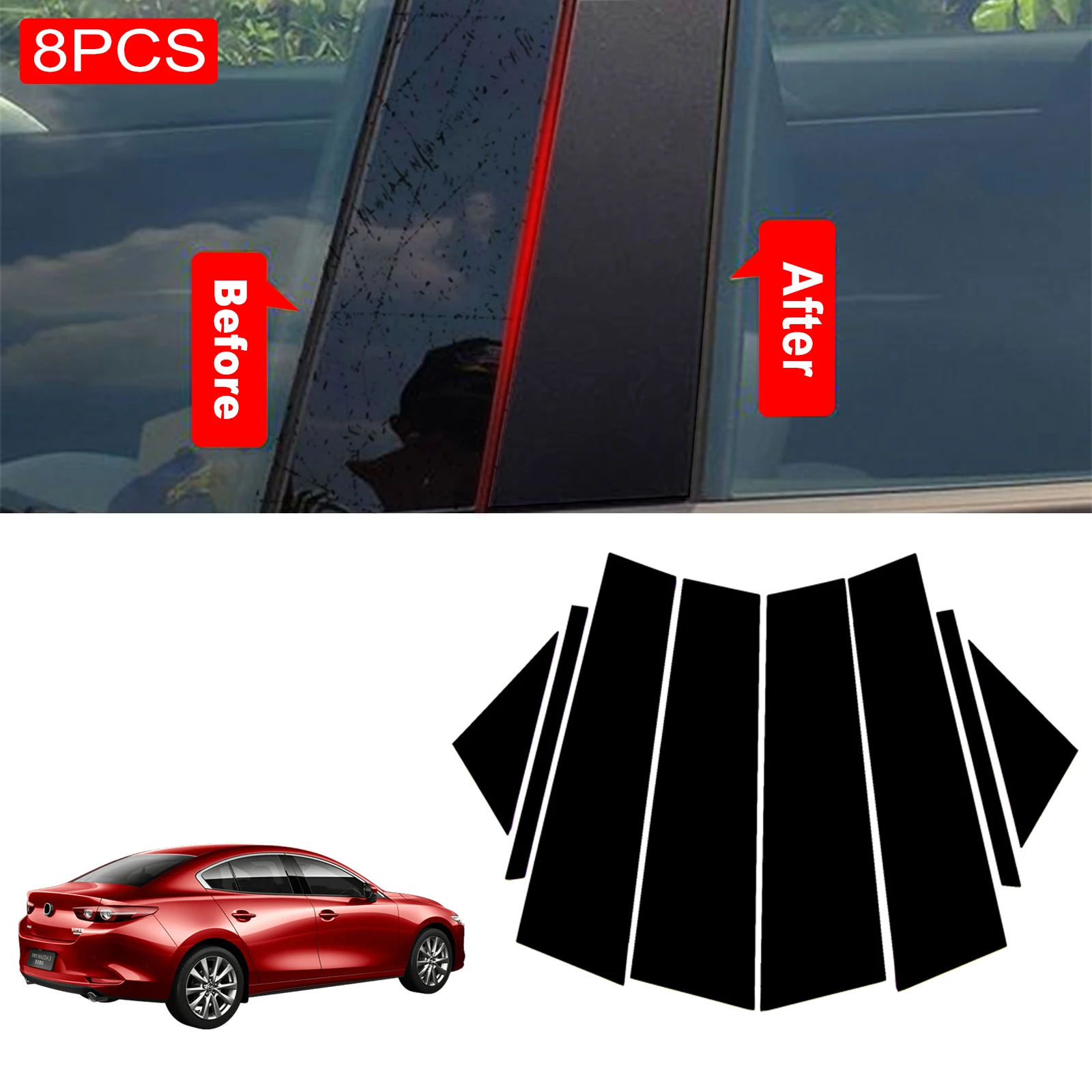 8PCS Polished Pillar Posts For Mazda 3 Axela 2020 2021 Car Window Trim Cover BC Column Sticker Chromium Decor pegatinas de coche
8PCS Polished Pillar Posts For Mazda 3 Axela 2020 2021 Car Window Trim Cover BC Column Sticker Chromium Decor pegatinas de coche