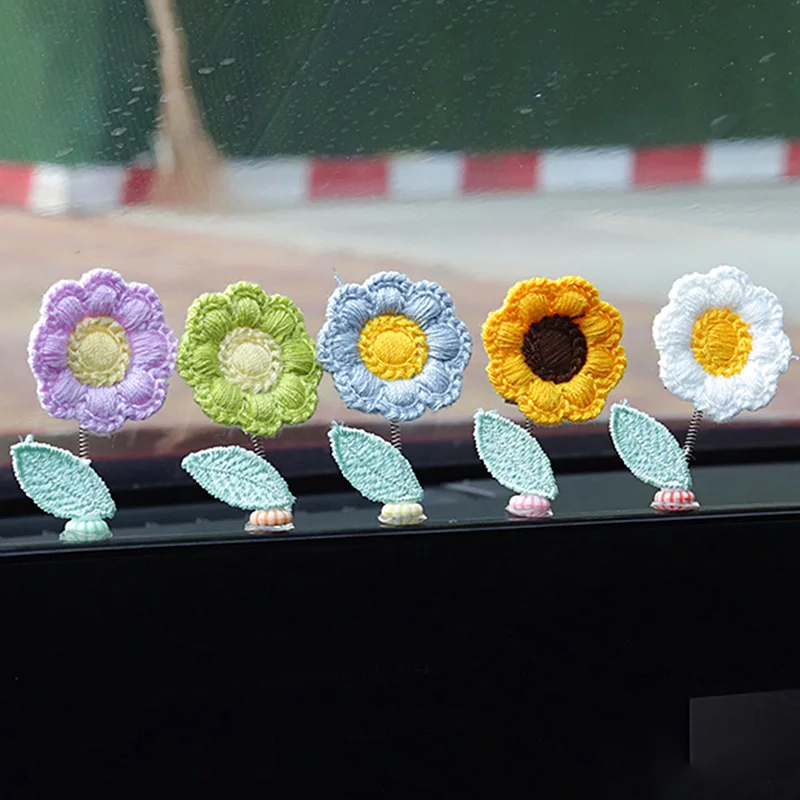 Cute Knitted Flower Car Decorations Car Shaking Head Sunflower Ornament Cute Mini Car Dashboard Accessories
Cute Knitted Flower Car Decorations Car Shaking Head Sunflower Ornament Cute Mini Car Dashboard Accessories