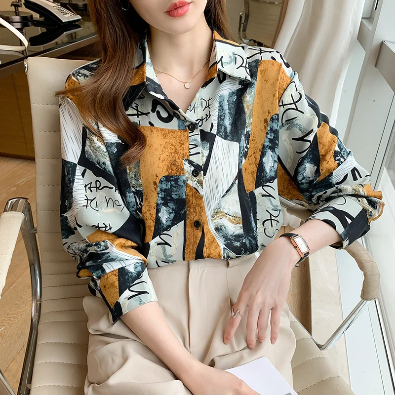 Button Up Shirts Long Sleeve Spring Autumn New Chiffon Shirt Printed Office Lady Ladies Tops Fashion Womne Blouse Shirt 520G
Button Up Shirts Long Sleeve Spring Autumn New Chiffon Shirt Printed Office Lady Ladies Tops Fashion Womne Blouse Shirt 520G