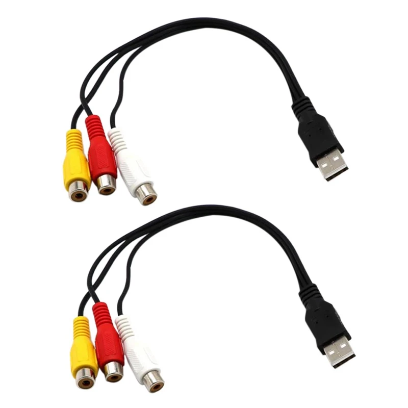 2X USB to 3RCA Cable USB Female to 3 RCA Rgb Video AV Composite Adapter Converter Cable Cord Connector Lead
2X USB to 3RCA Cable USB Female to 3 RCA Rgb Video AV Composite Adapter Converter Cable Cord Connector Lead