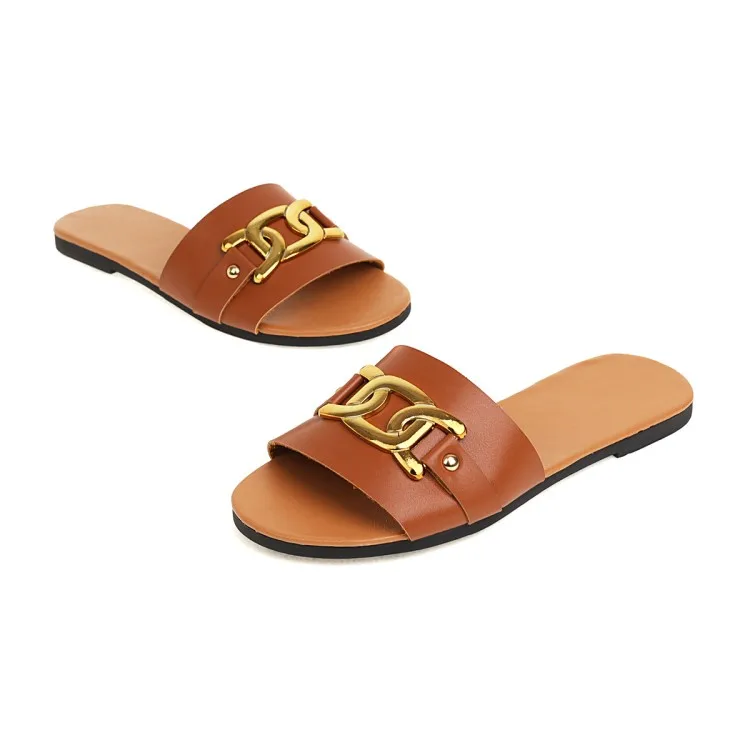 Women Summer Slippers Fashion Comfort Casual Flat Ladies Shoes Solid Color Casual Metal Decoration Female Outdoor Beach Footwear
Women Summer Slippers Fashion Comfort Casual Flat Ladies Shoes Solid Color Casual Metal Decoration Female Outdoor Beach Footwear