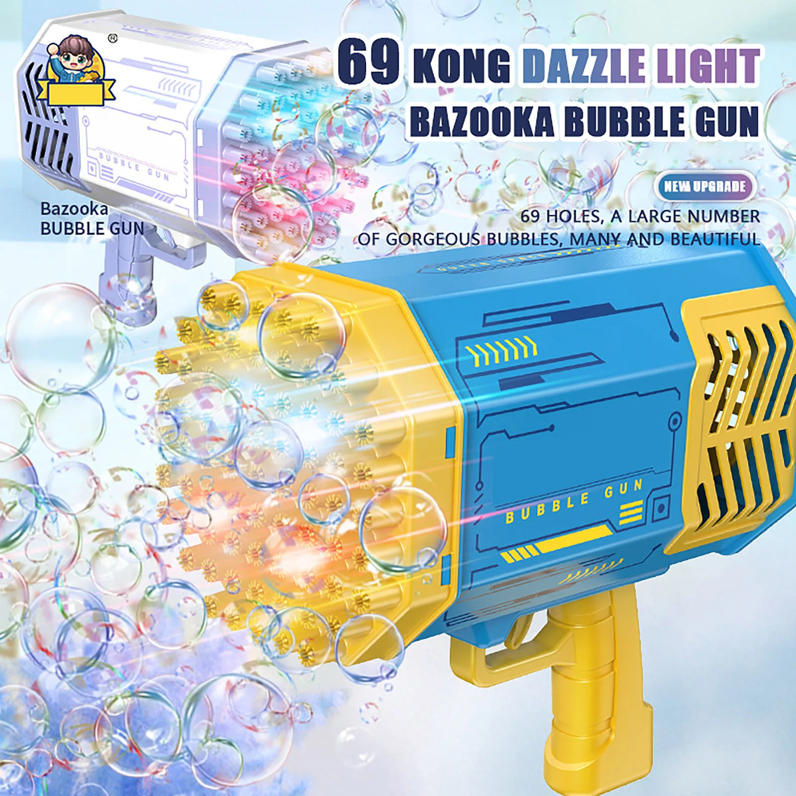 New 69 Holes Electric Bubble Gun Gatlin Bubble Gun Machine Soap Bubbles Magic Bubble For Children Automatic Bazooka Bubble Gun
New 69 Holes Electric Bubble Gun Gatlin Bubble Gun Machine Soap Bubbles Magic Bubble For Children Automatic Bazooka Bubble Gun