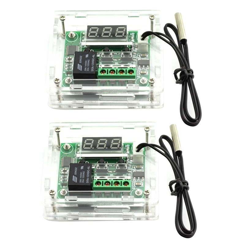 2X W1209 DC 12V Thermostat Temperature Control Switch Thermometer Controller With Digital LED Display With Case
2X W1209 DC 12V Thermostat Temperature Control Switch Thermometer Controller With Digital LED Display With Case