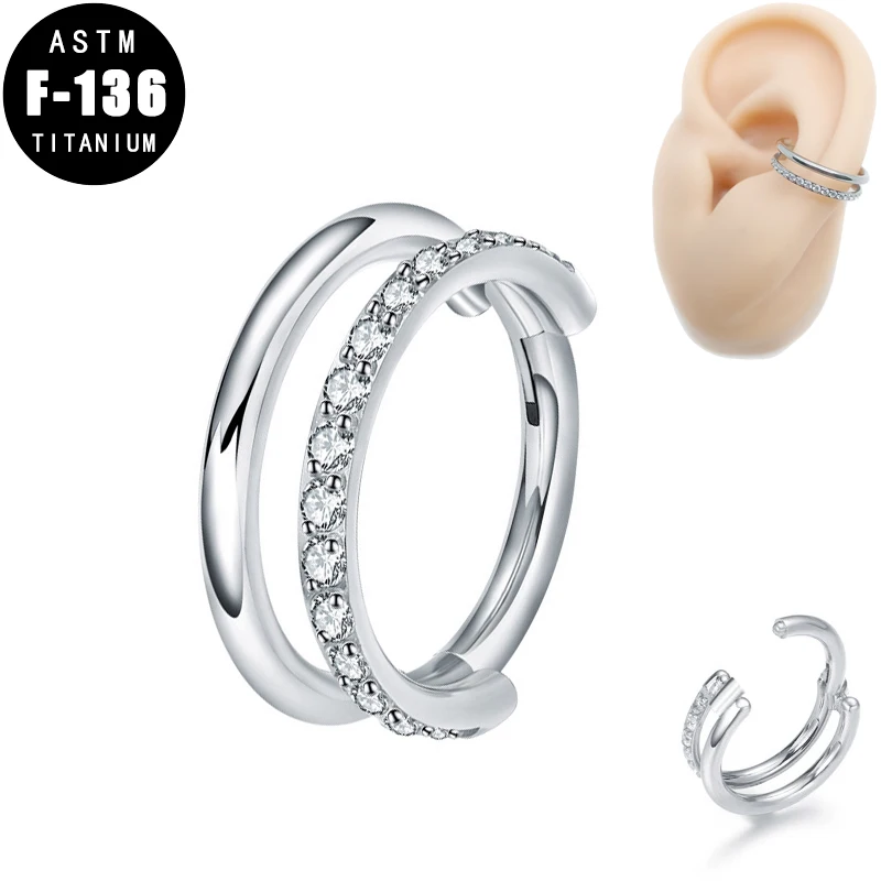 ASTM F136 Titanium Nose Ring Ear Piercing Helix Septum Clicker Zircon Hoop Hinged Segment Cartilage Tragus Earring Jewelry
ASTM F136 Titanium Nose Ring Ear Piercing Helix Septum Clicker Zircon Hoop Hinged Segment Cartilage Tragus Earring Jewelry