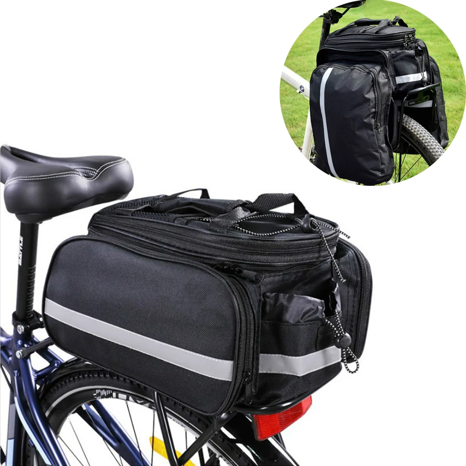 

Bicycle Carrier Bag MTB Bike Rack Bag Trunk Pannier Cycling Multifunctional Large Capacity 27L Travel Bag With Rain Cover