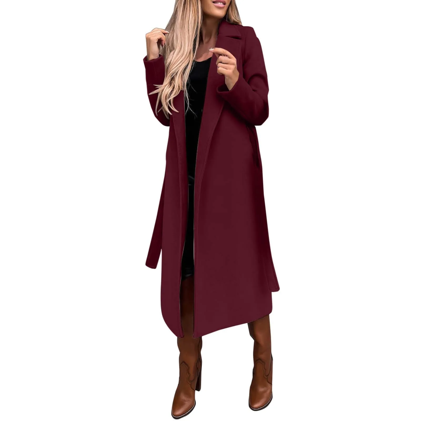 Women's Winter Woolen Coat Elegant Lapel Trench Coat Solid Color Long Jacket Work Tie Long Coat Roupas Femininas куртка женская
Women's Winter Woolen Coat Elegant Lapel Trench Coat Solid Color Long Jacket Work Tie Long Coat Roupas Femininas куртка женская