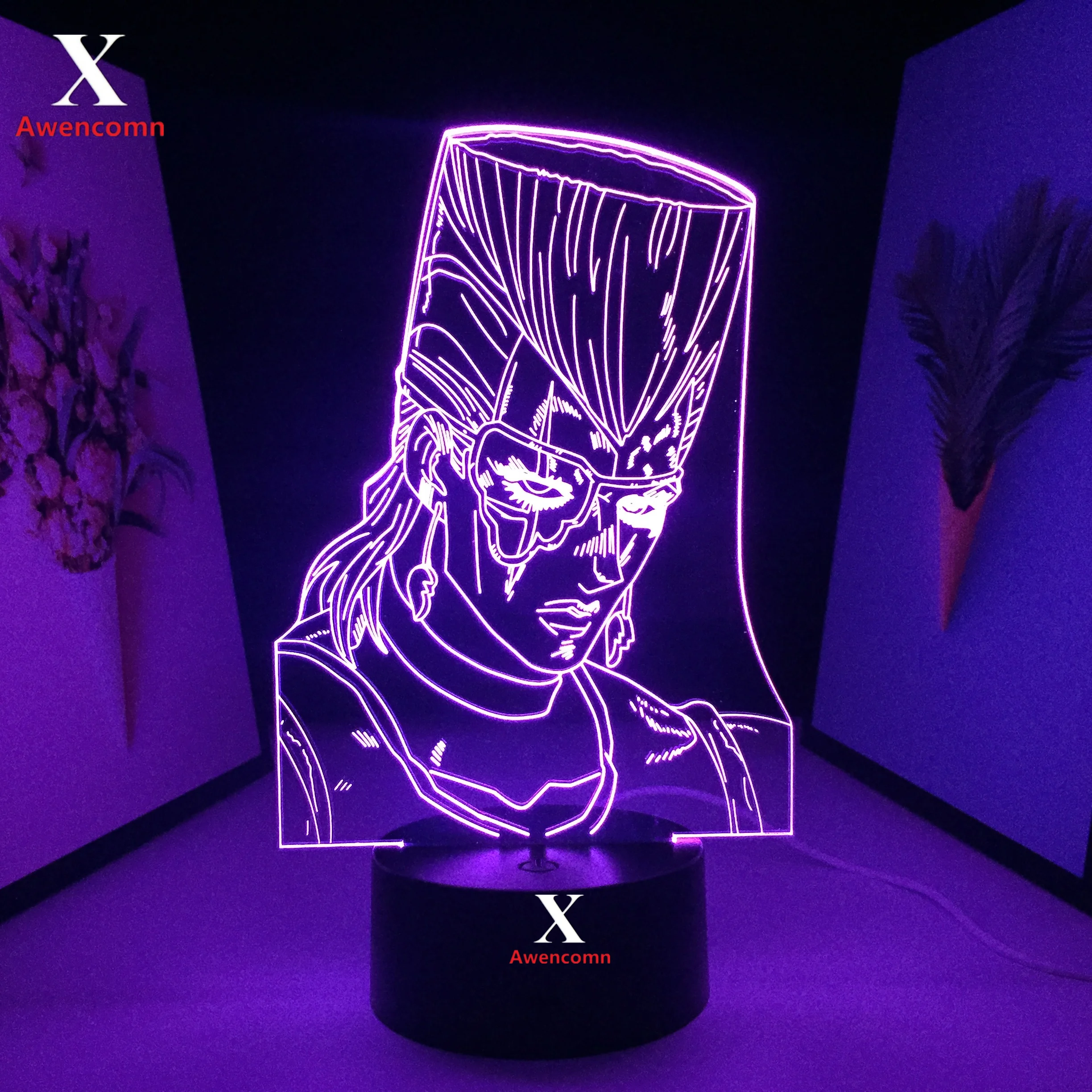 JoJo Bizarre Adventure Anime Jean Pierre Polnareff 3D LED Light for Birthday Gift Bedroom Decor Manga Jojo Table Lamp - купить по