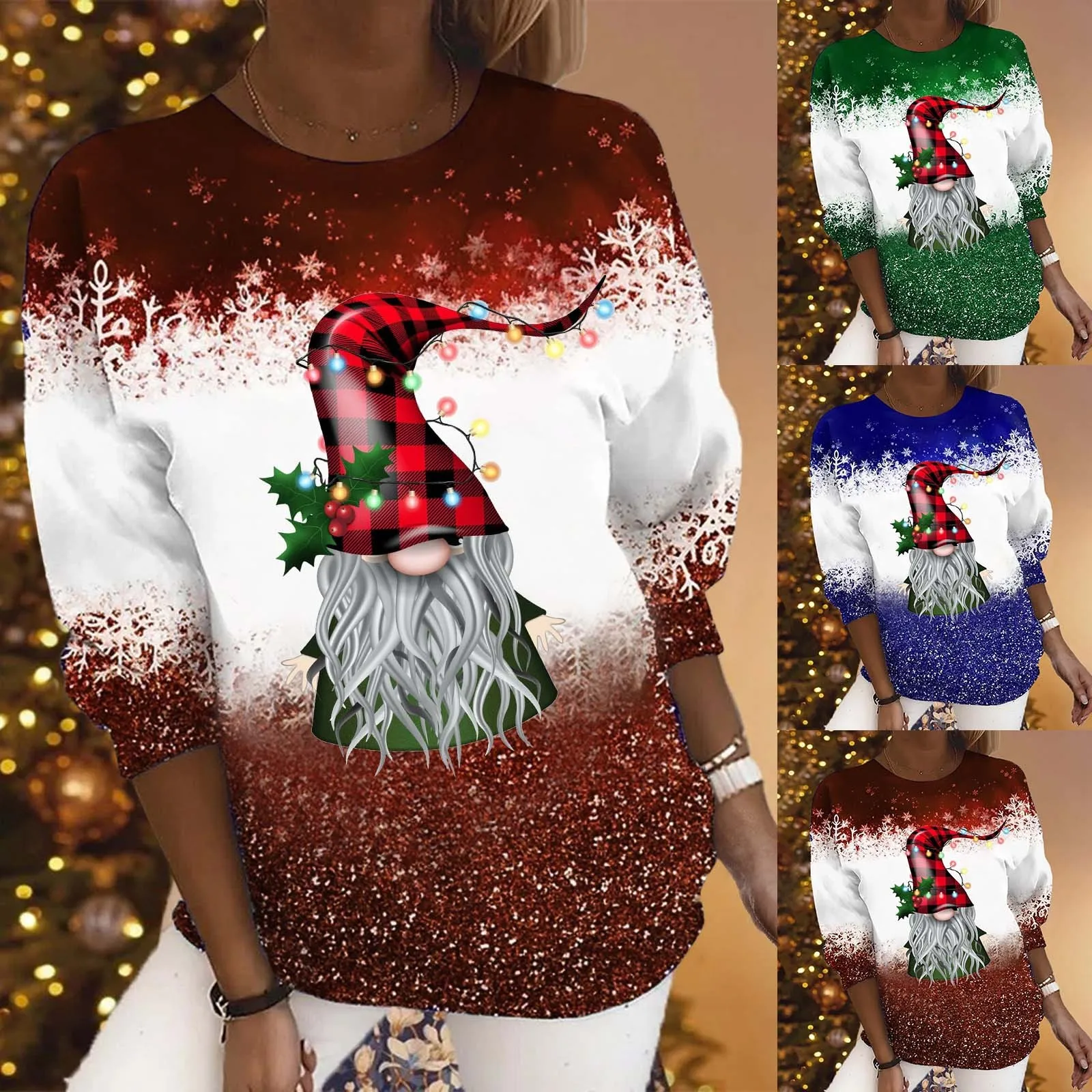 Hooded Sweatshirt Women Zippe Warm Women Fashion Christmas Gnome Print Sweatshirt Loose Round Neck Loose Women S Pullover Tops
Hooded Sweatshirt Women Zippe Warm Women Fashion Christmas Gnome Print Sweatshirt Loose Round Neck Loose Women S Pullover Tops