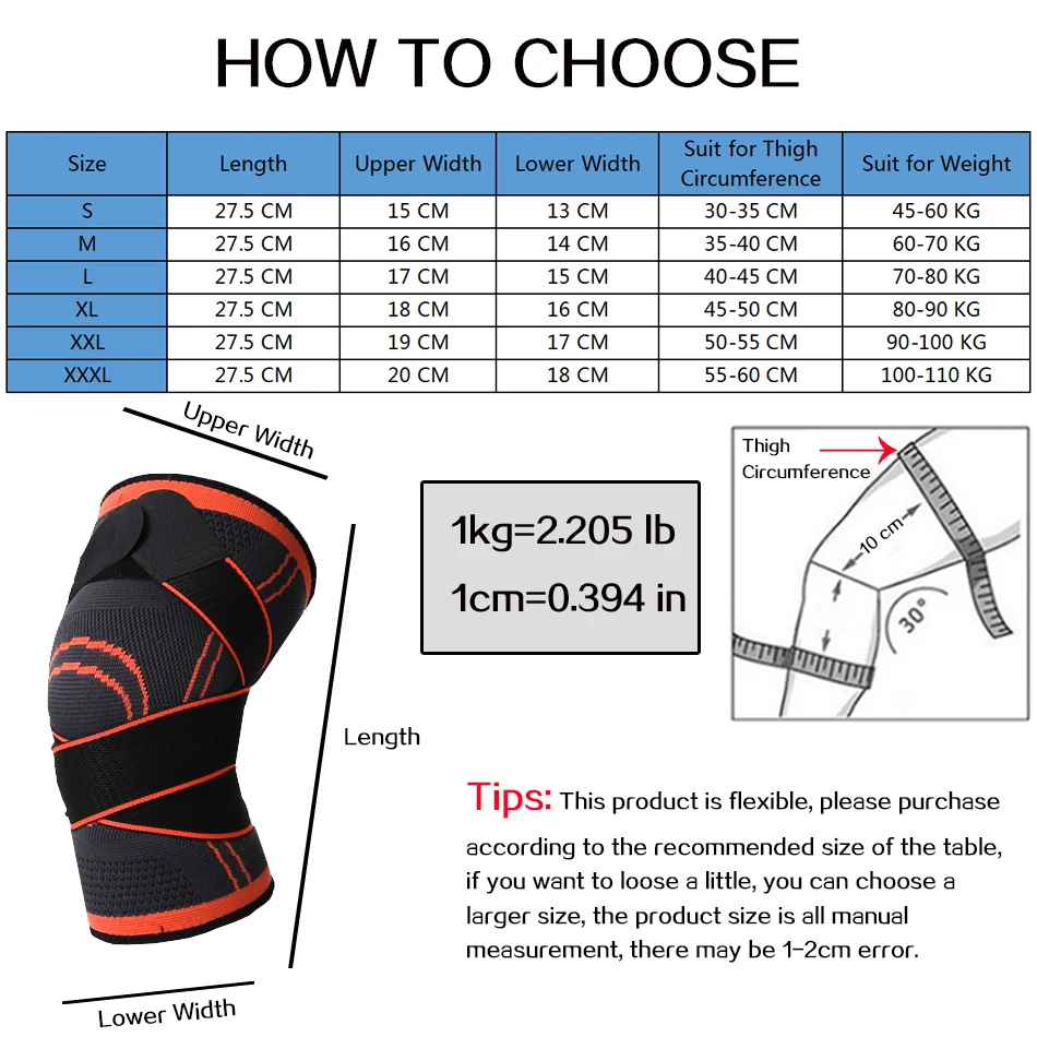 WorthWhile 1PC Sports Kneepad Men Pressurized Elastic Knee Pads Support Fitness Gear Basketball Volleyball Brace Protector |