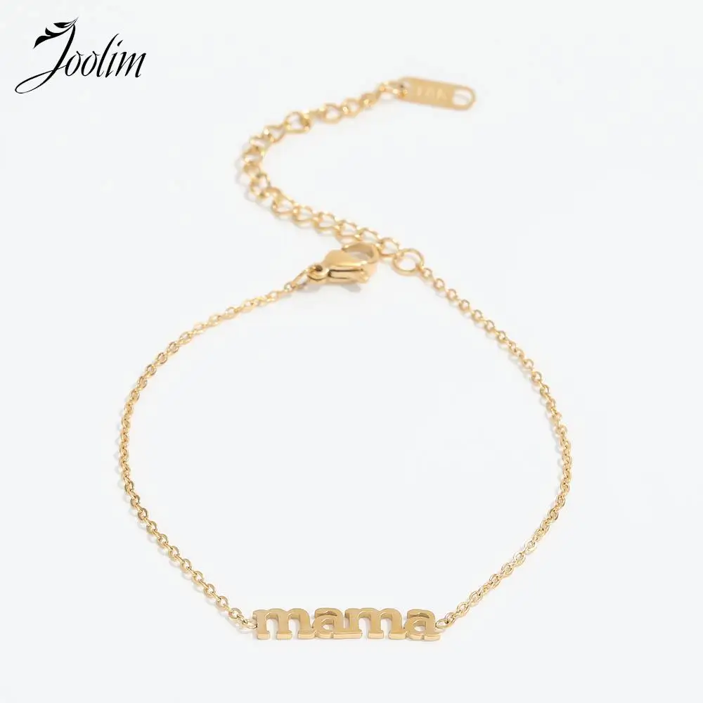 Joolim Jewelry PVD Wholesale Waterproof Mother's Day Gift Permanent Letter Mama Pendant Stainless Steel Bracelet for Women
Joolim Jewelry PVD Wholesale Waterproof Mother's Day Gift Permanent Letter Mama Pendant Stainless Steel Bracelet for Women