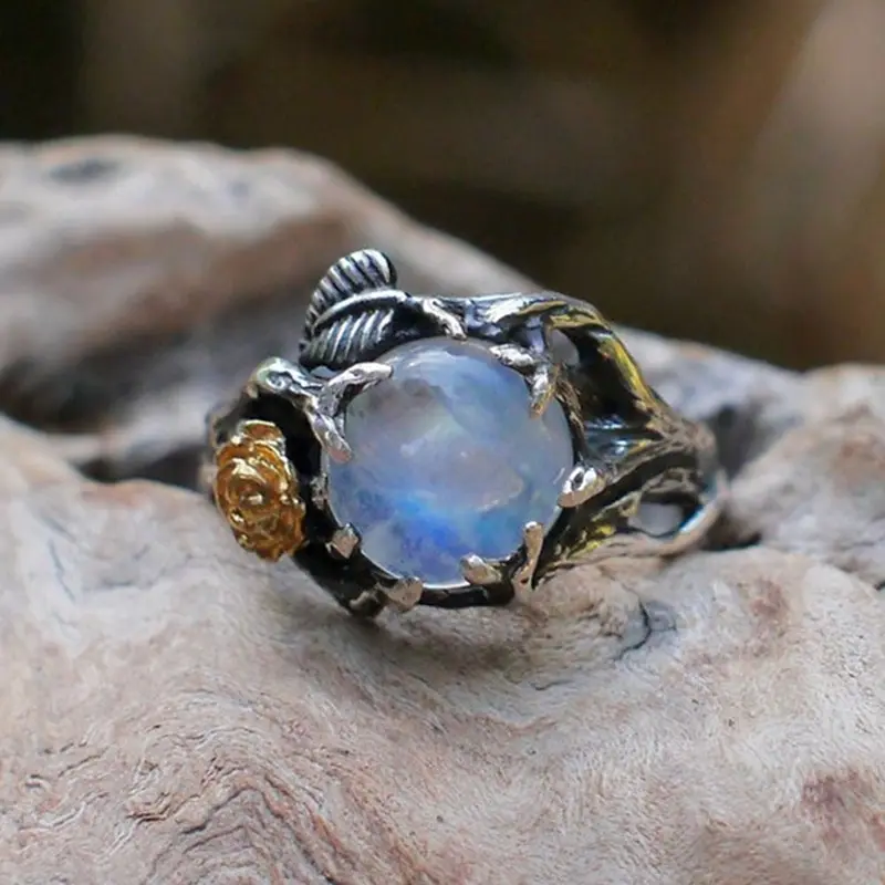 Vintage Rose Flowers Moonlight Stone Ring For Women Men Party Magic Color Discoloration Dark Gothic Rings
Vintage Rose Flowers Moonlight Stone Ring For Women Men Party Magic Color Discoloration Dark Gothic Rings