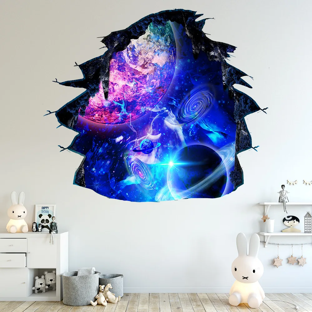 1PC 3D Broken Wall Universe Starry Sky Planet Wall Stickers Living Room Bedroom Children's Room Living Room Home Decor Wallpaper
1PC 3D Broken Wall Universe Starry Sky Planet Wall Stickers Living Room Bedroom Children's Room Living Room Home Decor Wallpaper
