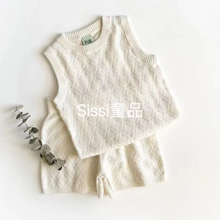 Jenny&Dave2023 spring and summer new boys and girls f family soft pure cotton diamond knitted top vest shorts milk white suit tr
Jenny&Dave2023 spring and summer new boys and girls f family soft pure cotton diamond knitted top vest shorts milk white suit tr