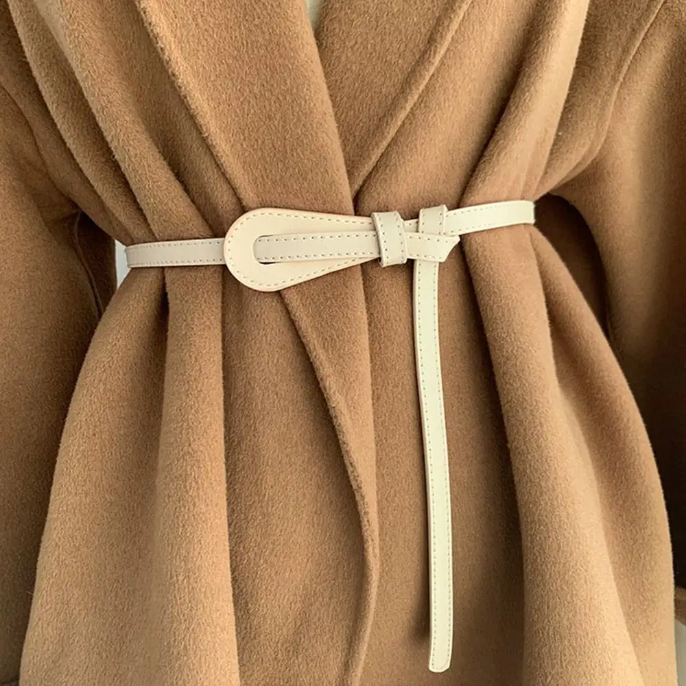 

Skirt Dress Coat Ladies Vintage Corset Strap Band Leather Knotted Waistband Thin Cummerbunds Luxury Knot Wide Belts