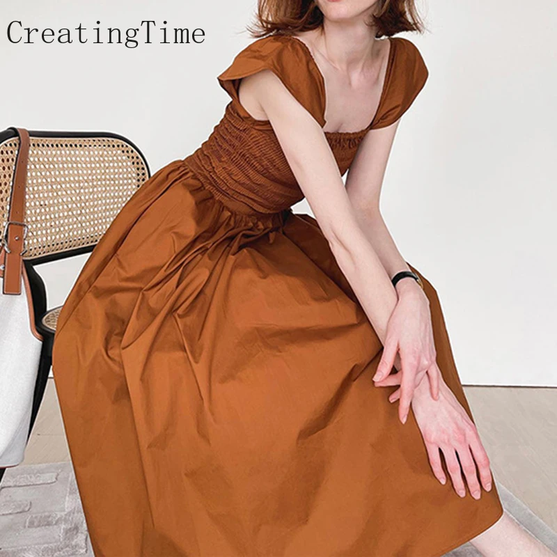 Vintage Elegant British Style Pleated Midi Dress Women's 2022 New Summer Flying Sleeve A-line High Waist Fashion Dresses LH618
Vintage Elegant British Style Pleated Midi Dress Women's 2022 New Summer Flying Sleeve A-line High Waist Fashion Dresses LH618