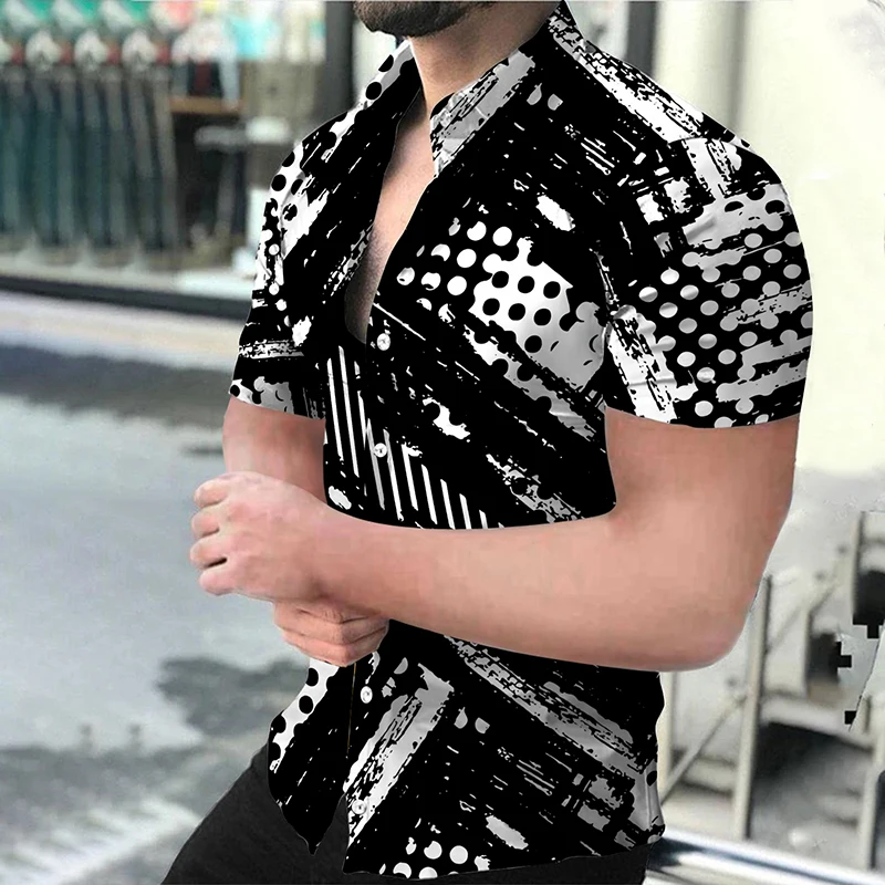 Hawaiian Men's Dress Shirt Printed Short Sleeve Cardigan European American Man Clothing Casual Slim Single Breasted Shirts Men
Hawaiian Men's Dress Shirt Printed Short Sleeve Cardigan European American Man Clothing Casual Slim Single Breasted Shirts Men