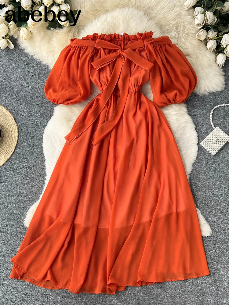 2022 Short Puff Sleeve Slash Neck Chiffon Pleated Sexy Mini Dress Autumn Winter Women Solid Party Elegant Streetwear Outfit 
2022 Short Puff Sleeve Slash Neck Chiffon Pleated Sexy Mini Dress Autumn Winter Women Solid Party Elegant Streetwear Outfit