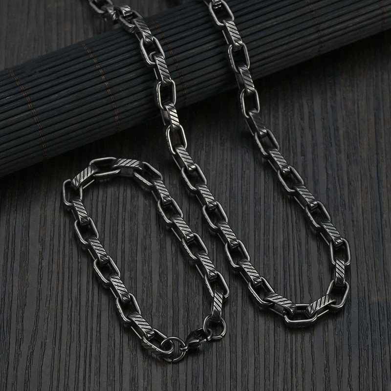 2Pcs Stainless Steel Necklace for Men Hip Hop Trend Distressed Personality Titanium Steel Bracelet Cool Accessories Twill
2Pcs Stainless Steel Necklace for Men Hip Hop Trend Distressed Personality Titanium Steel Bracelet Cool Accessories Twill