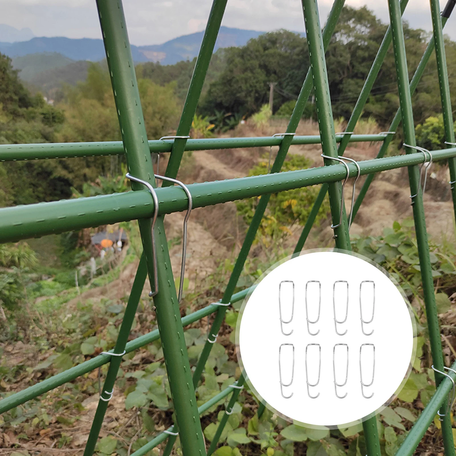 8 Pcs Plants Steel Pipe Fixing Buckle Cages Connector Clip Spring Wire Clamp Climbing Garden Clips Gardening
8 Pcs Plants Steel Pipe Fixing Buckle Cages Connector Clip Spring Wire Clamp Climbing Garden Clips Gardening