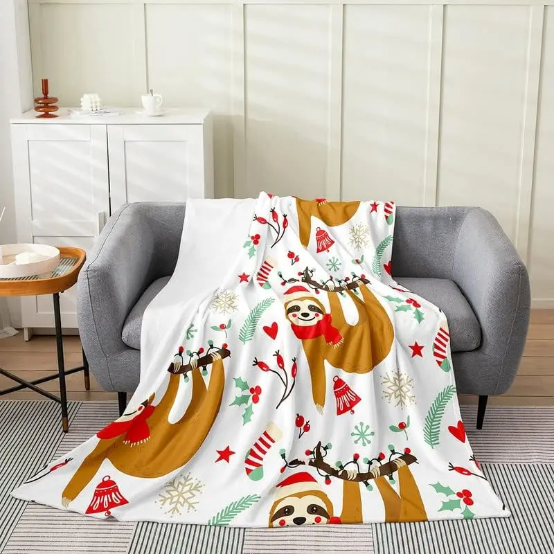 Christmas Flannel Fleece Blanket Cute Sloth Print Plush Throw Blanket, Kawaii Animal Pattern All Season,Bed Blanket Xmas
Christmas Flannel Fleece Blanket Cute Sloth Print Plush Throw Blanket, Kawaii Animal Pattern All Season,Bed Blanket Xmas