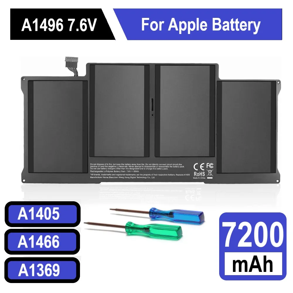 Новый аккумулятор A1496 для ноутбука 7,6 В 7200 мАч для Apple MacBook Air 13 дюймов A1466 2013/2014/2017/2015 MD761/A MD761CH/A A1377
Новый аккумулятор A1496 для ноутбука 7,6 В 7200 мАч для Apple MacBook Air 13 дюймов A1466 2013/2014/2017/2015 MD761/A MD761CH/A A1377