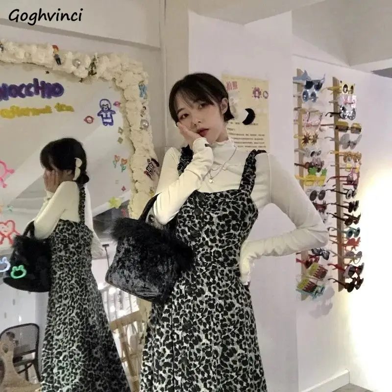 Women Sets Solid Half Turtleneck Basic Pullover Slim Suspender Leopard Sleeveless Dress Elegant 2XL All-match Party Date Daily
Women Sets Solid Half Turtleneck Basic Pullover Slim Suspender Leopard Sleeveless Dress Elegant 2XL All-match Party Date Daily