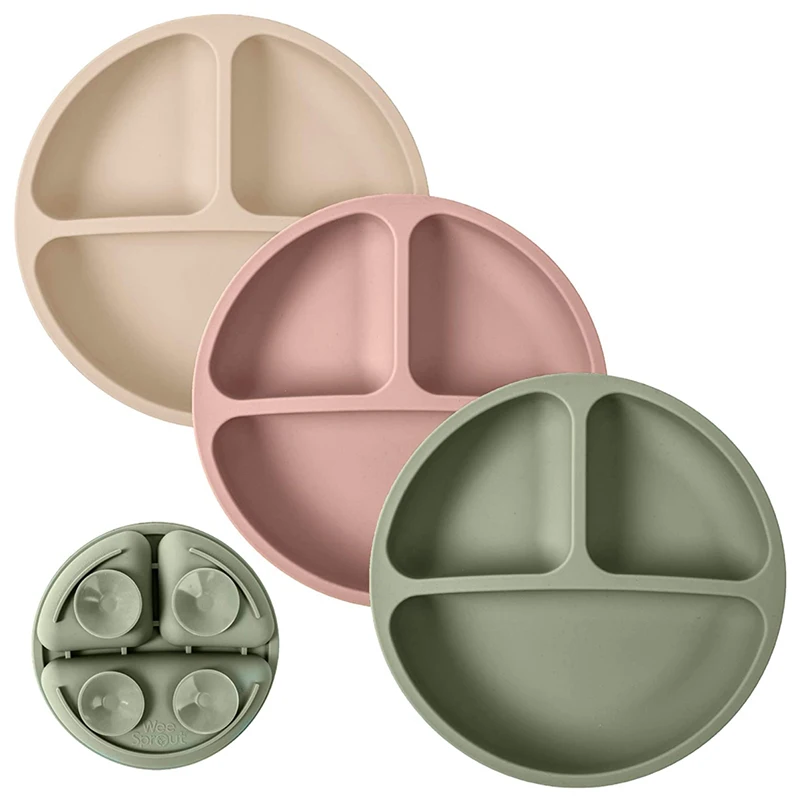Infant Dinner Plate Toddler Plate with Suction Cup - Solid Color Weaning Silicone Plate - Great for Baby Feeding, Food Storage
Infant Dinner Plate Toddler Plate with Suction Cup - Solid Color Weaning Silicone Plate - Great for Baby Feeding, Food Storage