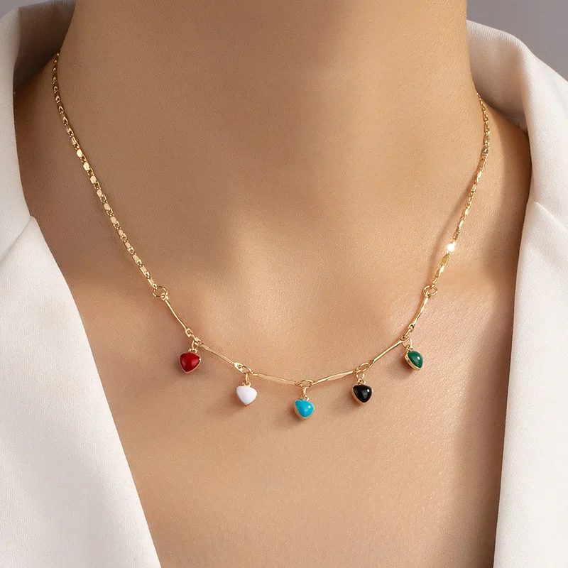 Vintage Love Heart Tassel Clavicle Chain Choker Necklace Jewelry For Women Trendy Dripping Oil Necklace Birthday Patry Gift
Vintage Love Heart Tassel Clavicle Chain Choker Necklace Jewelry For Women Trendy Dripping Oil Necklace Birthday Patry Gift