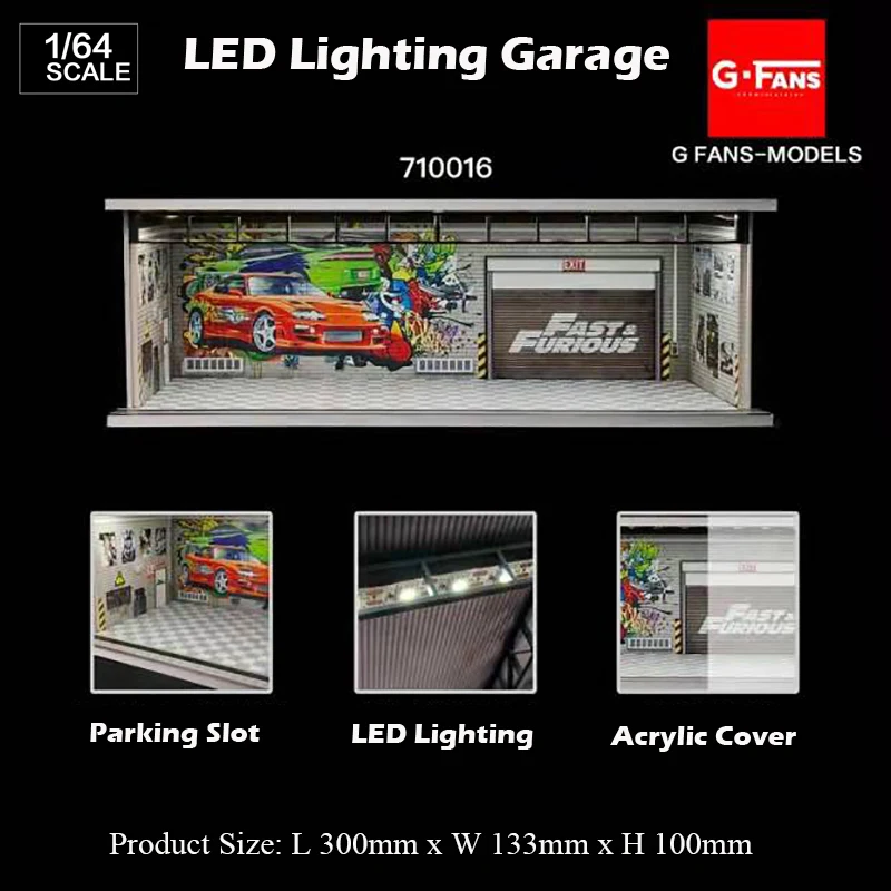 G-Fans 1:64 Assemble Diorama LED Lighting Garage Alloy Model Car Display Station with Dust Cover - USB Connector
G-Fans 1:64 Assemble Diorama LED Lighting Garage Alloy Model Car Display Station with Dust Cover - USB Connector
