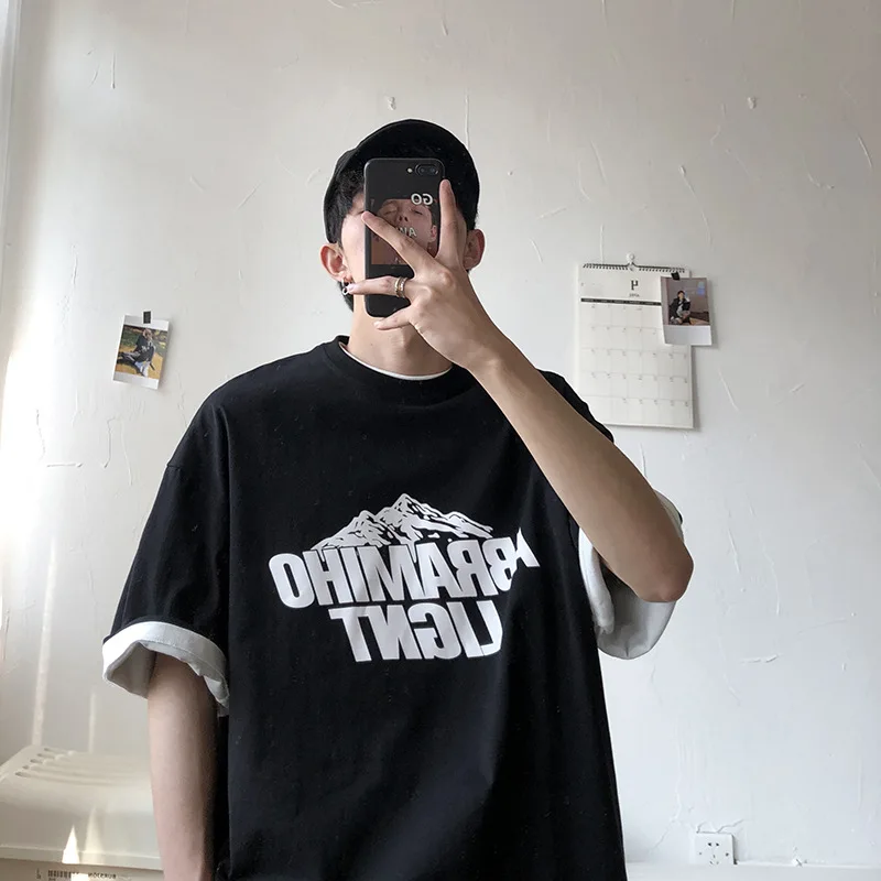 2022 new Hong Kong style ins trend letter printing short sleeve T-shirt Korean casual handsome five-point sleeve top tide
2022 new Hong Kong style ins trend letter printing short sleeve T-shirt Korean casual handsome five-point sleeve top tide
