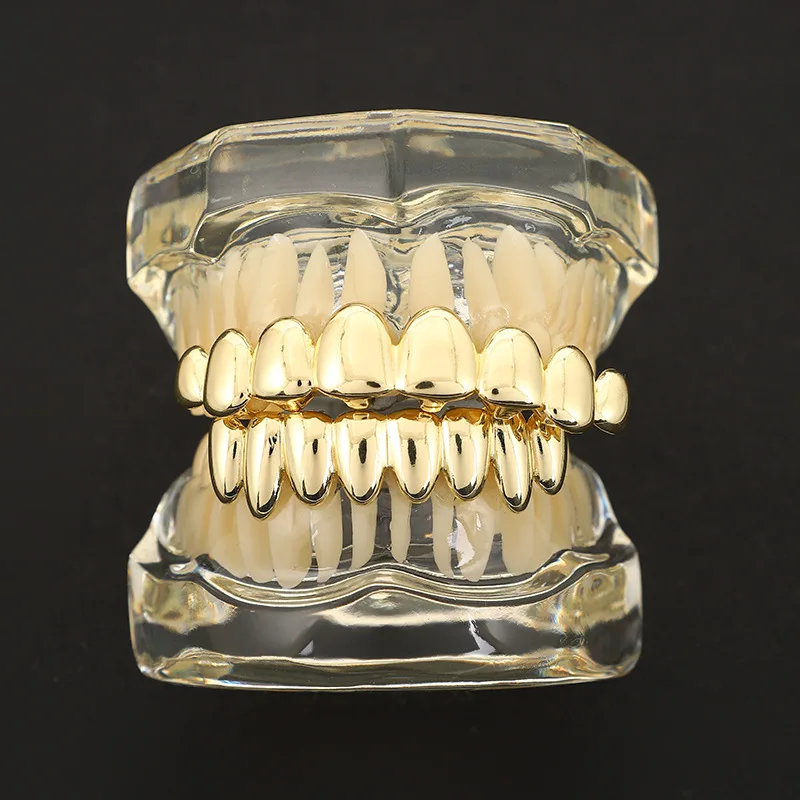 Позолоченные нерегулярные грили для зубов в стиле хип-хоп Grillz набор верхних и