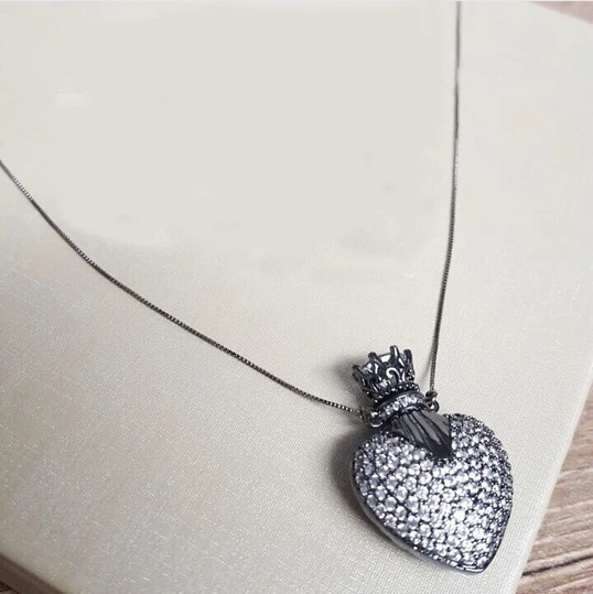 Fashion Fashion Romantic Design Cubic Zirconia Pave Heart Women Necklace Pendants Black Gun Plated Pendant Gifts N-294
Fashion Fashion Romantic Design Cubic Zirconia Pave Heart Women Necklace Pendants Black Gun Plated Pendant Gifts N-294