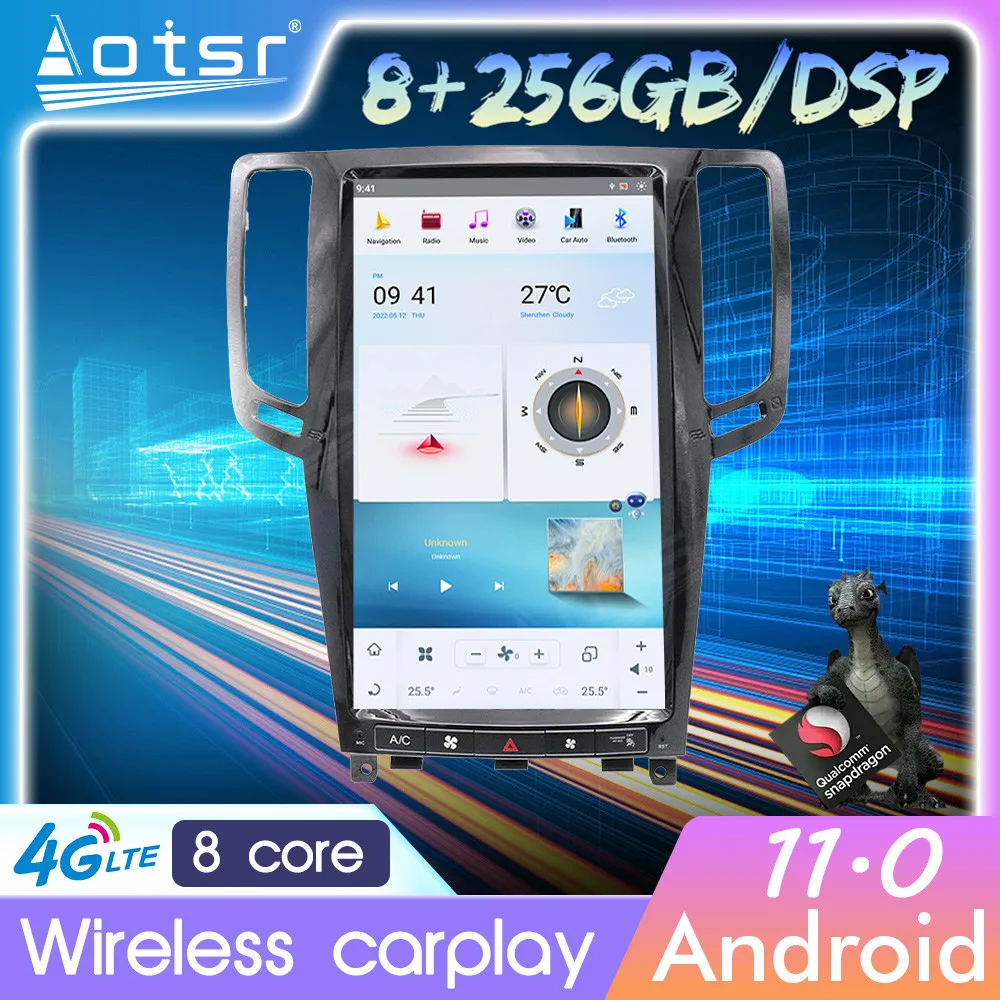 Android 11 автомобильный Радио центральный мультимедийный плеер Carplay видео для Infiniti G25 G35 G37 2007 - 2016 аудио экран стерео головное устройство
Android 11 автомобильный Радио центральный мультимедийный плеер Carplay видео для Infiniti G25 G35 G37 2007 - 2016 аудио экран стерео головное устройство