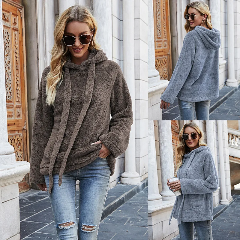 Hooded sweater for women's autumn and winter plush thickening and warm plush top jacket
Hooded sweater for women's autumn and winter plush thickening and warm plush top jacket