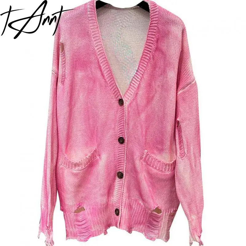 Tannt Women Sweater Asymmetry Hollow Out Pink Gray Cardigan Sweaters V-neck Fashion Loose Knitting Cardigan Women 2023 New
Tannt Women Sweater Asymmetry Hollow Out Pink Gray Cardigan Sweaters V-neck Fashion Loose Knitting Cardigan Women 2023 New