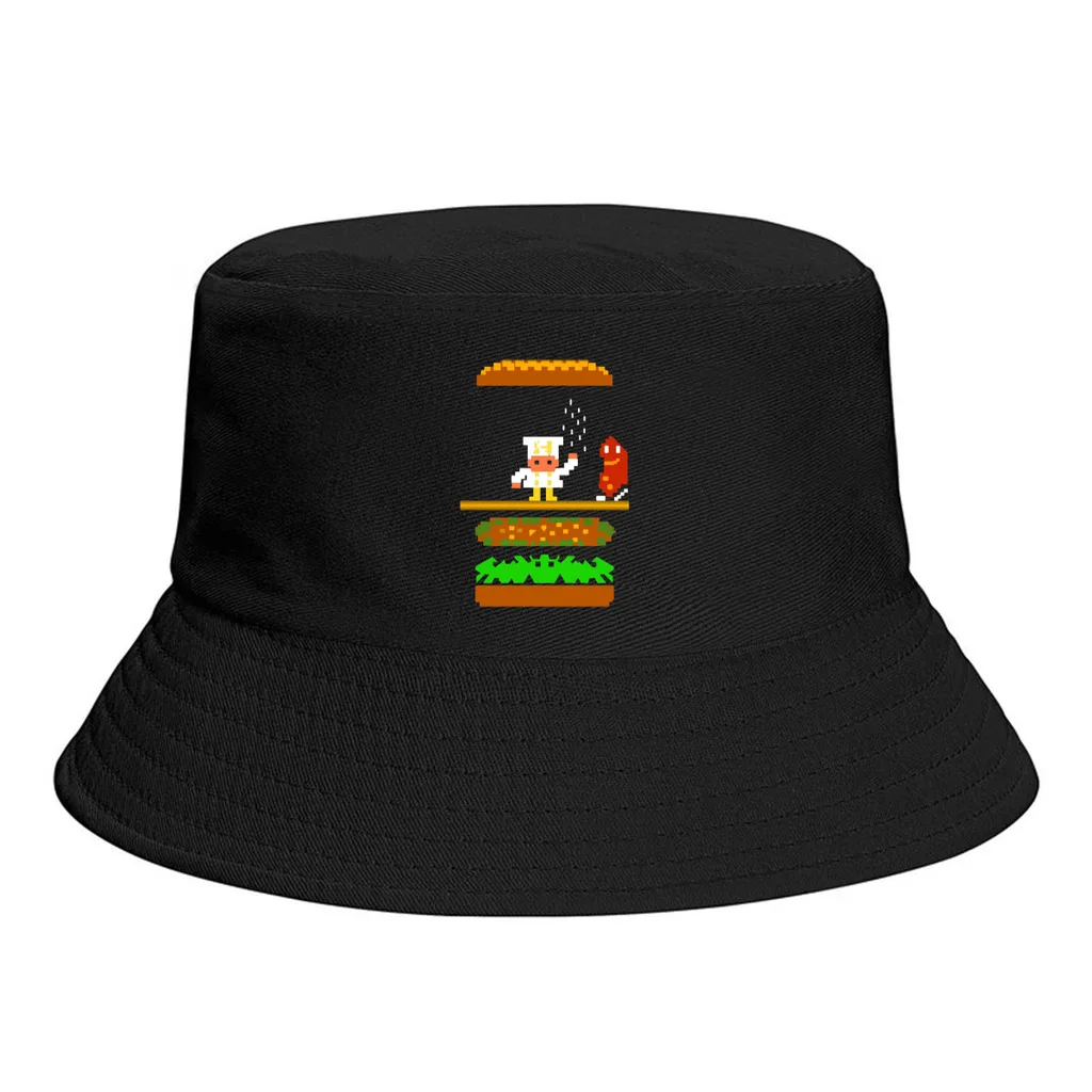 Retro 80's Arcade Game Essential Fisherman Hats Men Women Customized Burger Time Spring Summer Bucket Hats Fishing Sun Hat
Retro 80's Arcade Game Essential Fisherman Hats Men Women Customized Burger Time Spring Summer Bucket Hats Fishing Sun Hat