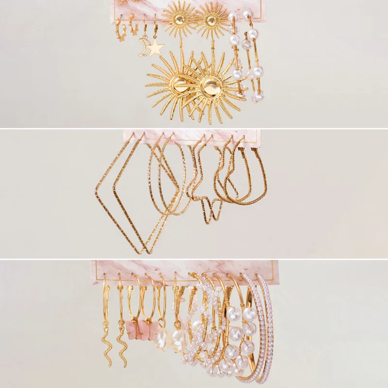 Gold Color Hoop Earrings Set For Women Vintage Circle Star Heart Geometric Imitation Pearl Earrings Girls TrendyJewelry Set
Gold Color Hoop Earrings Set For Women Vintage Circle Star Heart Geometric Imitation Pearl Earrings Girls TrendyJewelry Set