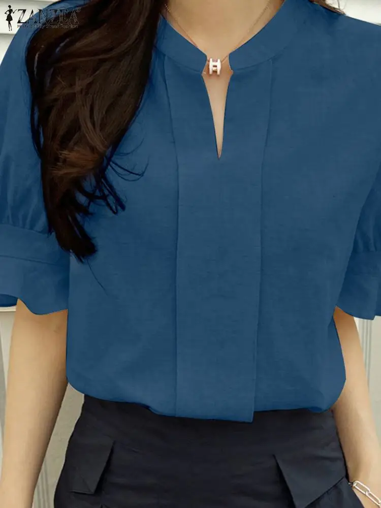 legant V Neck Short Sleeve Tunic Tops 2023 ZANZEA Summer Women Blouse ECasual Loose Ruffles Blusas Female Work Shirt Chemise
legant V Neck Short Sleeve Tunic Tops 2023 ZANZEA Summer Women Blouse ECasual Loose Ruffles Blusas Female Work Shirt Chemise