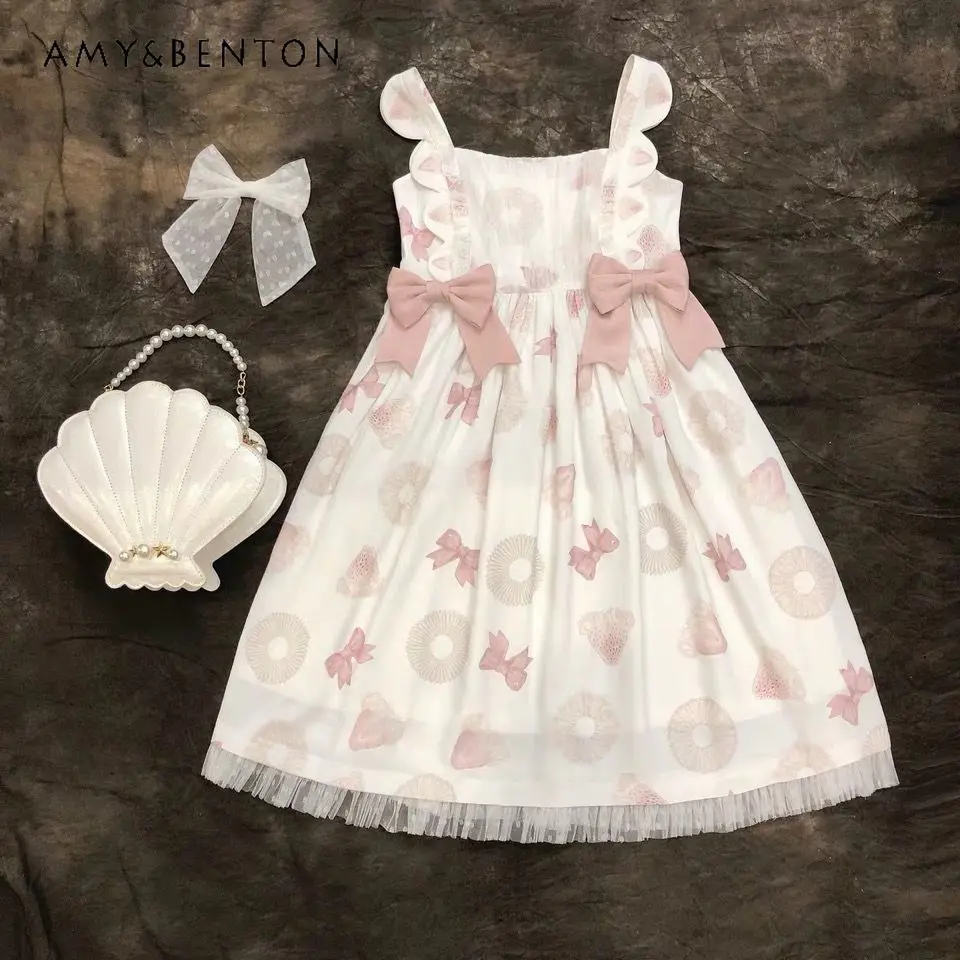 JSK Japanese Style Soft Girl Cute Lolita Dresses 2023 Summer New Lolita Puffy Dress Harajuku Sweet Bow Print Vest Princess Dress
JSK Japanese Style Soft Girl Cute Lolita Dresses 2023 Summer New Lolita Puffy Dress Harajuku Sweet Bow Print Vest Princess Dress