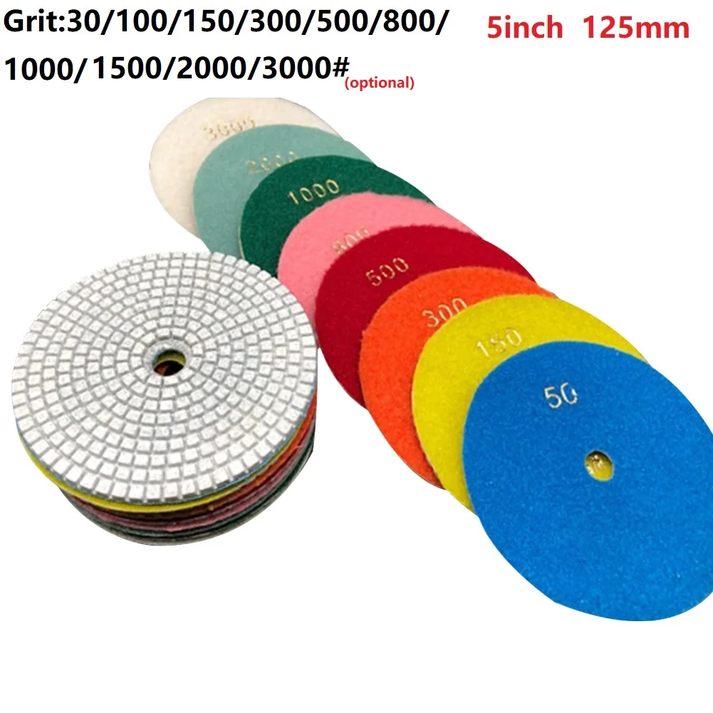5 Inch 125mm Dry/Wet Diamond Polishing Pads Flexible Grinding Discs For Granite Stone Marble Use Grinding Discs Set Tool
5 Inch 125mm Dry/Wet Diamond Polishing Pads Flexible Grinding Discs For Granite Stone Marble Use Grinding Discs Set Tool