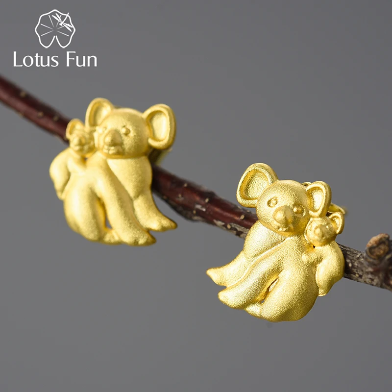 Lotus Fun 18K Gold Unusual Cute Small Koala Stud Earrings for Women Original Real 925 Sterling Silver Animal Fashion Jewelry
Lotus Fun 18K Gold Unusual Cute Small Koala Stud Earrings for Women Original Real 925 Sterling Silver Animal Fashion Jewelry