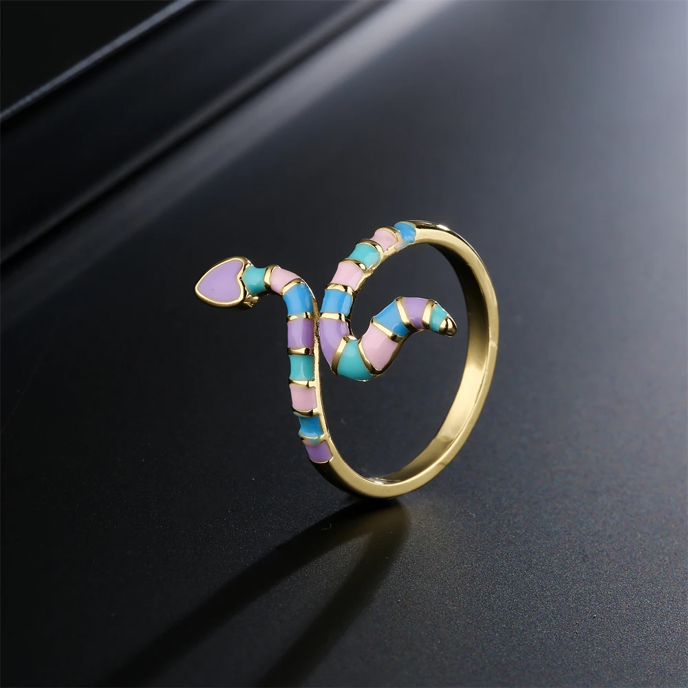 NEWBUY винтажное богемное стильное Золотое медное кольцо в виде змеи для женщин и
